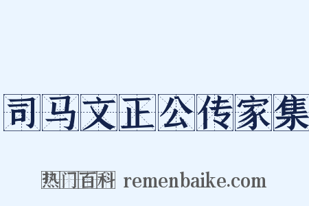 司马文正公传家集是什么意思的图片